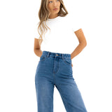 Blakely Wide Leg Jeans - Mid Blue