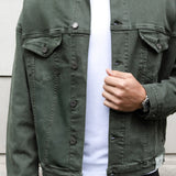 Blakely Denim Trucker Jacket - Olive Green