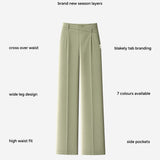 Kady Cross Over Trousers - Warm Olive
