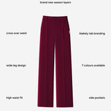 Kady Cross Over Trousers - Burgundy