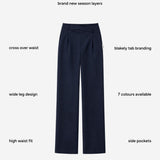 Kady Cross Over Trousers - Soft Navy