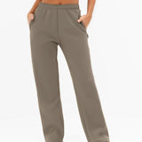 Isabel Wide Leg Sweatpants - Safari Green