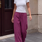 Maya Wide Leg Trousers - Mulberry