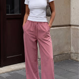 Maya Wide Leg Trousers - Dark Berry