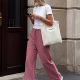 Maya Wide Leg Trousers - Dark Berry