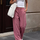 Maya Wide Leg Trousers - Dark Berry