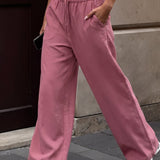 Maya Wide Leg Trousers - Dark Berry