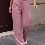 Maya Wide Leg Trousers - Dusty Pink