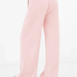 Zoey Ribbed Wide Leg Trousers - Baby Pink
