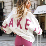 Isabel Oversized Hoodie - Marl White & Pink