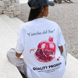 Posy Pomegranate Oversized T-Shirt - White