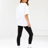 Melrose Ultra Oversized T-Shirt - White & Cherry Red