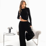 Ebony Wide Leg Trousers - Black