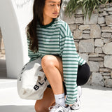 Sasha Stripe Long Sleeve Top - Green Stripe