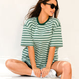 Sasha Stripe T-Shirt - Green Stripe
