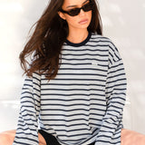 Sasha Stripe Long Sleeve Top - Navy Stripe