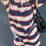 Skye Stripe Rugby Shirt - Red Mix