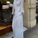 Mila Wide Leg Trousers - Summer Blue