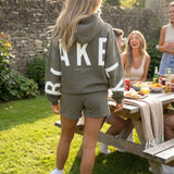 Isabel Hoodie & Jogger Shorts Set - Safari Green