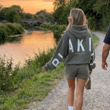 Isabel Hoodie & Jogger Shorts Set - Safari Green