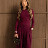 Ali Pleated Trousers - Burgundy
