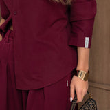 Sabrina Oversized Shirt - Burgundy