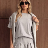 Mindy Oversized T-Shirt - Pebble