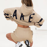 Isabel Hoodie & Jogger Shorts Set - Tan