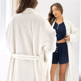 Embroidered Isabel Dressing Gown - White