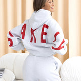 Isabel Oversized Hoodie - Marl White & Hot Red