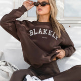 Varsity Oversized Jumper - Dark Chocolate