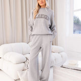 Varsity Oversized Knitted Jumper - Grey