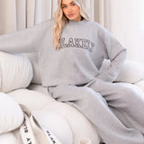 Varsity Oversized Knitted Jumper - Grey