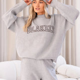 Varsity Oversized Knitted Jumper - Grey