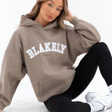 Varsity Oversized Hoodie - Light Beige