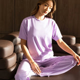 Soft Waffle Oversized T-Shirt - Purple