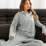 Soft Waffle Rugby Shirt - Sage Green