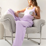Soft Waffle Trousers - Purple