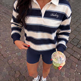 Skye Stripe Rugby Shirt - Navy Mix