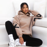 Isabel Hoodie & Leggings Set - Tan & Black