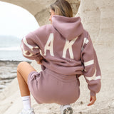 Isabel Hoodie & Jogger Shorts Set - Dusty Pink