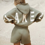 Isabel Hoodie & Jogger Shorts Set - Olive