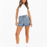 Blakely High Rise Denim Shorts - Faded Blue