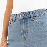 Blakely High Rise Denim Shorts - Faded Blue