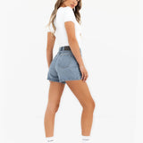 Blakely High Rise Denim Shorts - Faded Blue