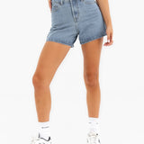 Blakely High Rise Denim Shorts - Faded Blue