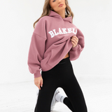 Varsity Oversized Hoodie - Dusty Pink