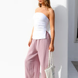 Mila Wide Leg Trousers - Dusty Pink