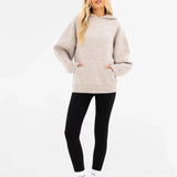 Oversized Knitted Hoodie - Toasted Taupe